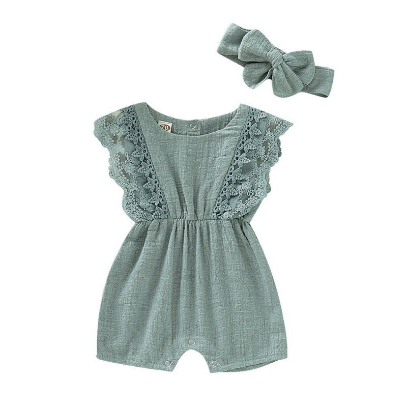 Summer Newborn Girls Rompers Set