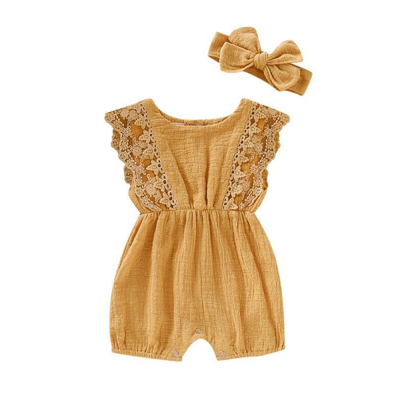 Summer Newborn Girls Rompers Set