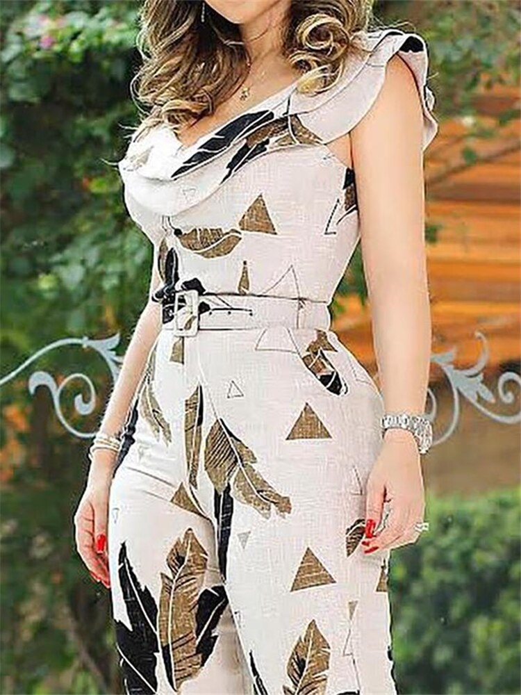 Women Elegant Sleeveless V-Neck Casual Jumpsuit