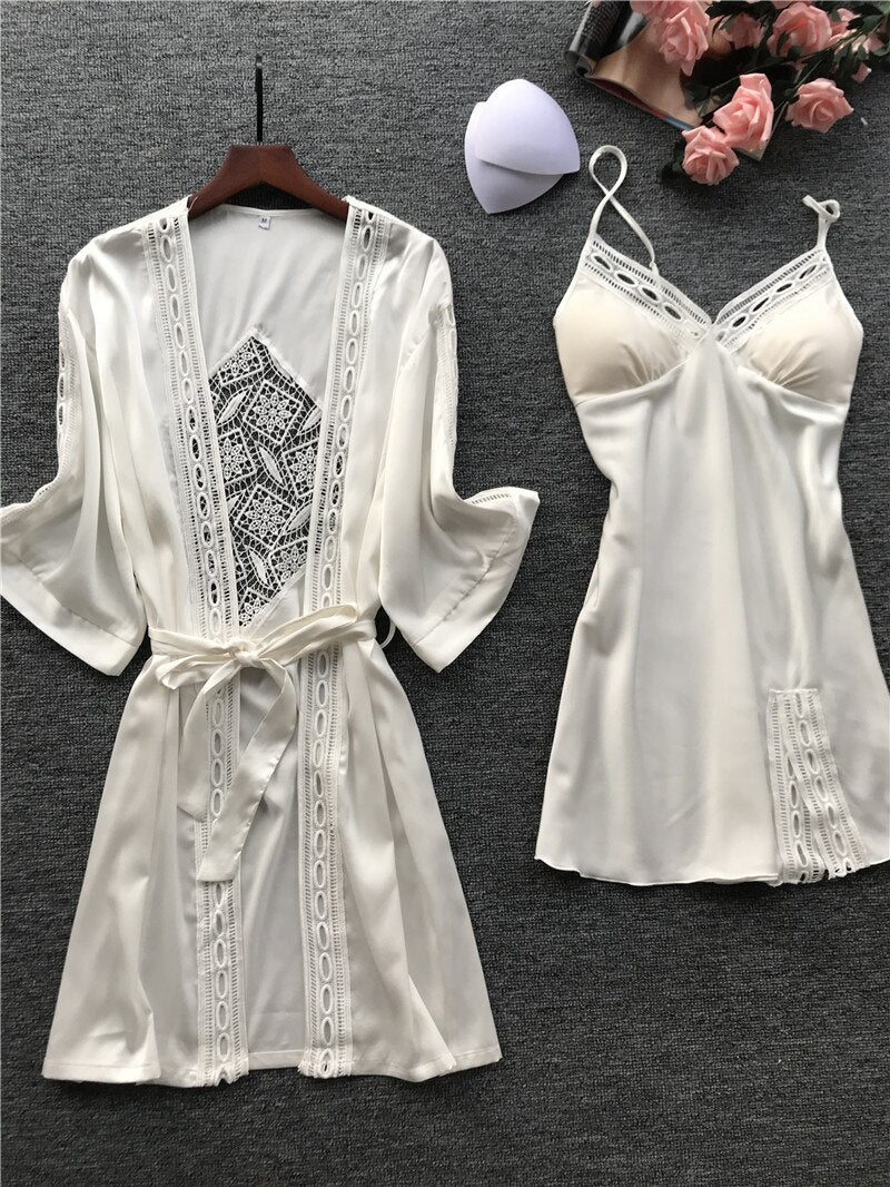 Ice Silk Long Sleeve Sleepwear