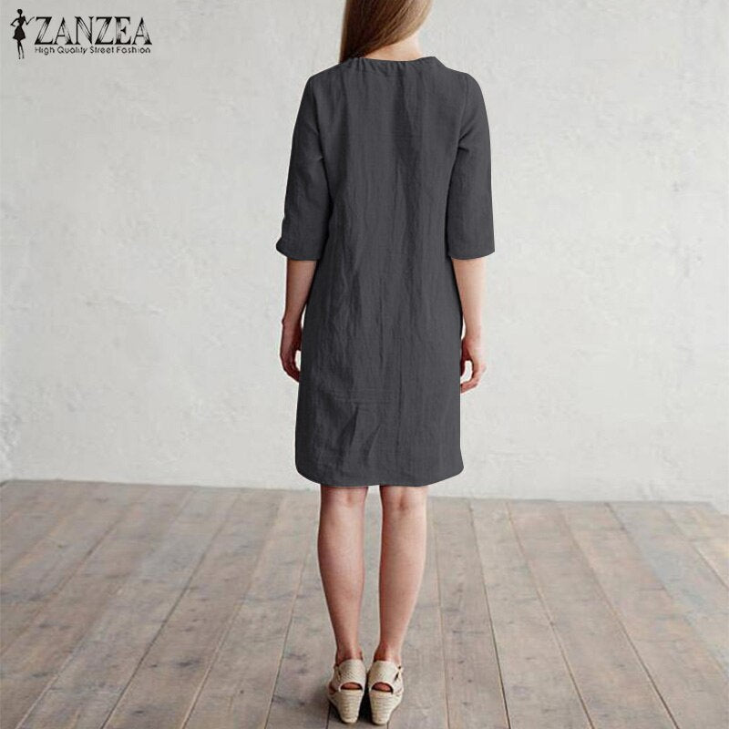 Summer Cotton Linen Dress