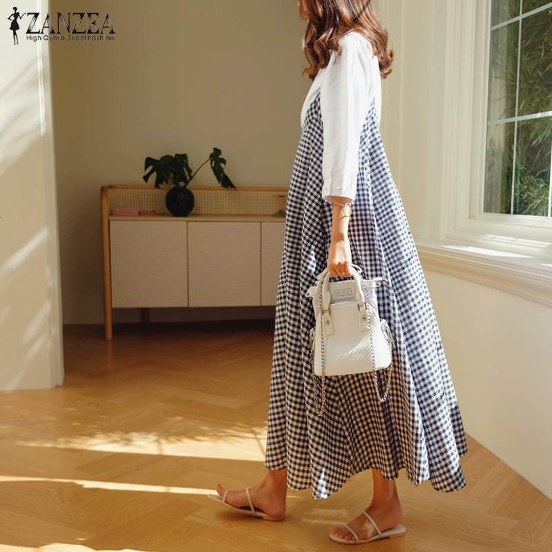 Women Summer Checked Dress