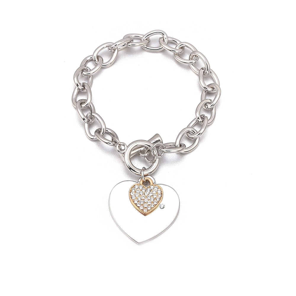Women Gold Love Heart Bracelets