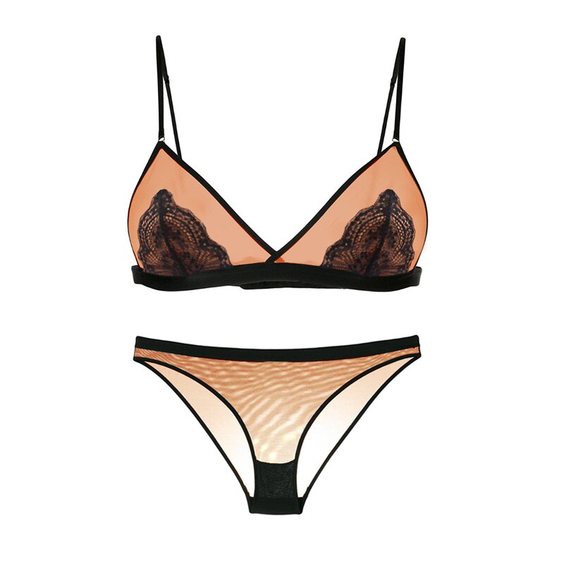Sexy Bra Set Wire Free Transparent  Lingerie