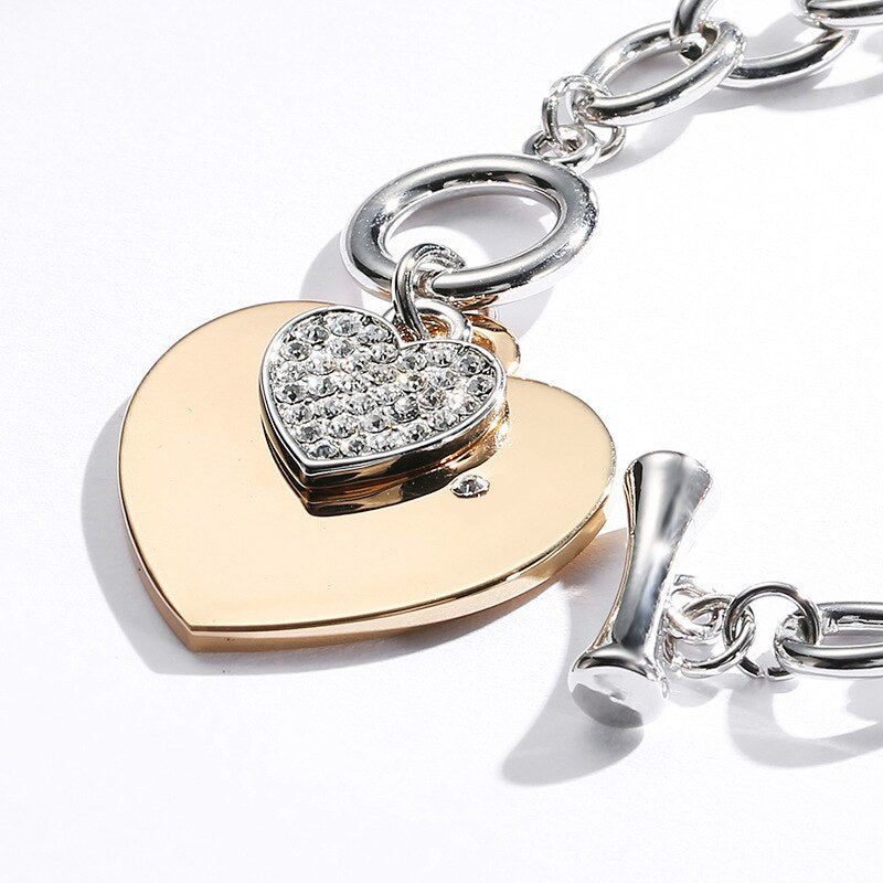 Women Gold Love Heart Bracelets