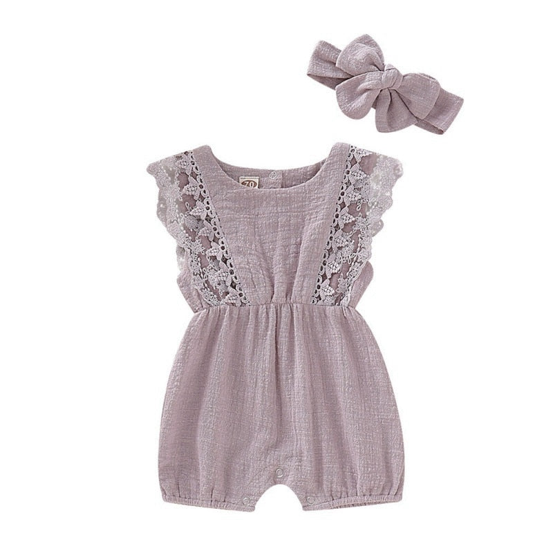 Summer Newborn Girls Rompers Set
