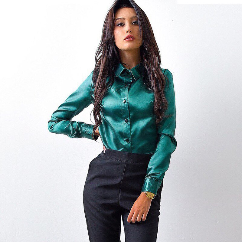 Women silk satin blouse