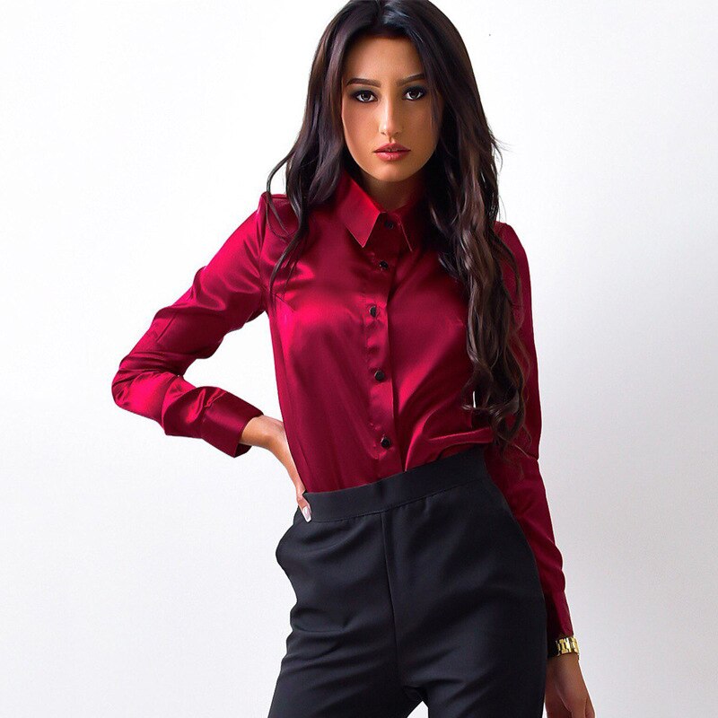 Women silk satin blouse