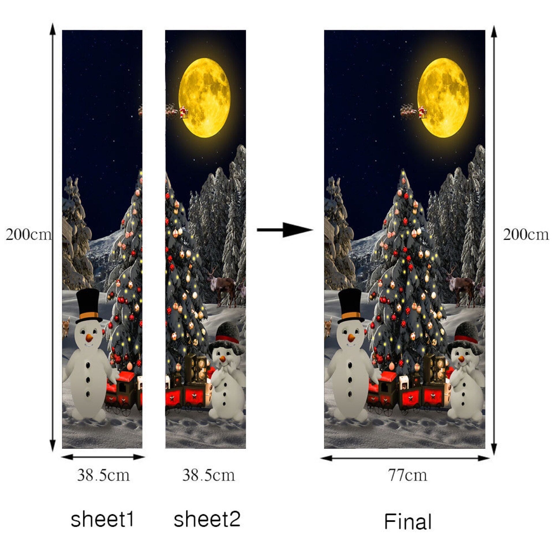 Large Size Merry Christmas Wall Stickers Fashion