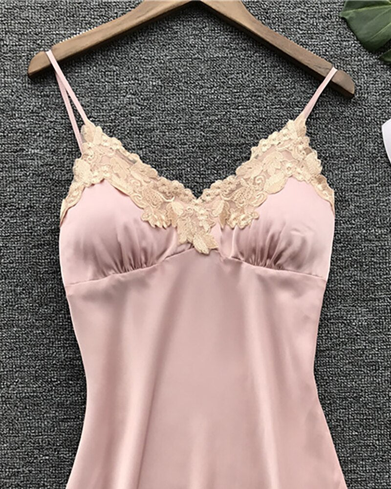 Women Sexy Elegant Slit Mini Sleepwear