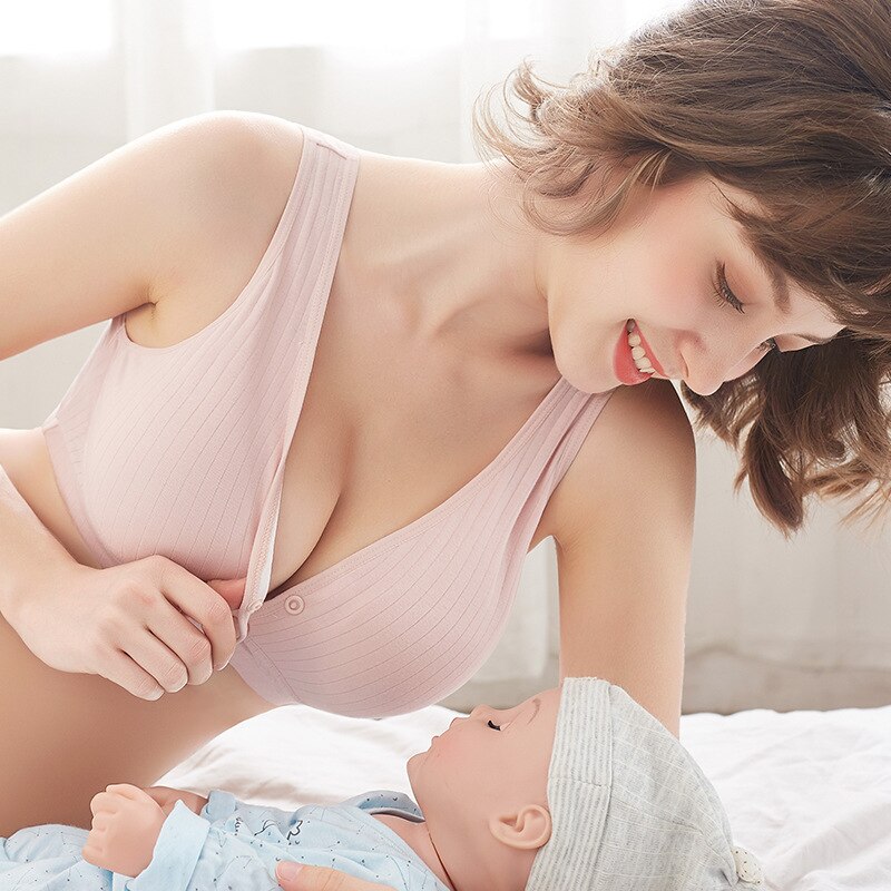 TEXIWAS Cotton Maternity Nursing Bra