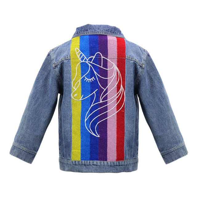 Unicorn jean Jacket for Girls Children