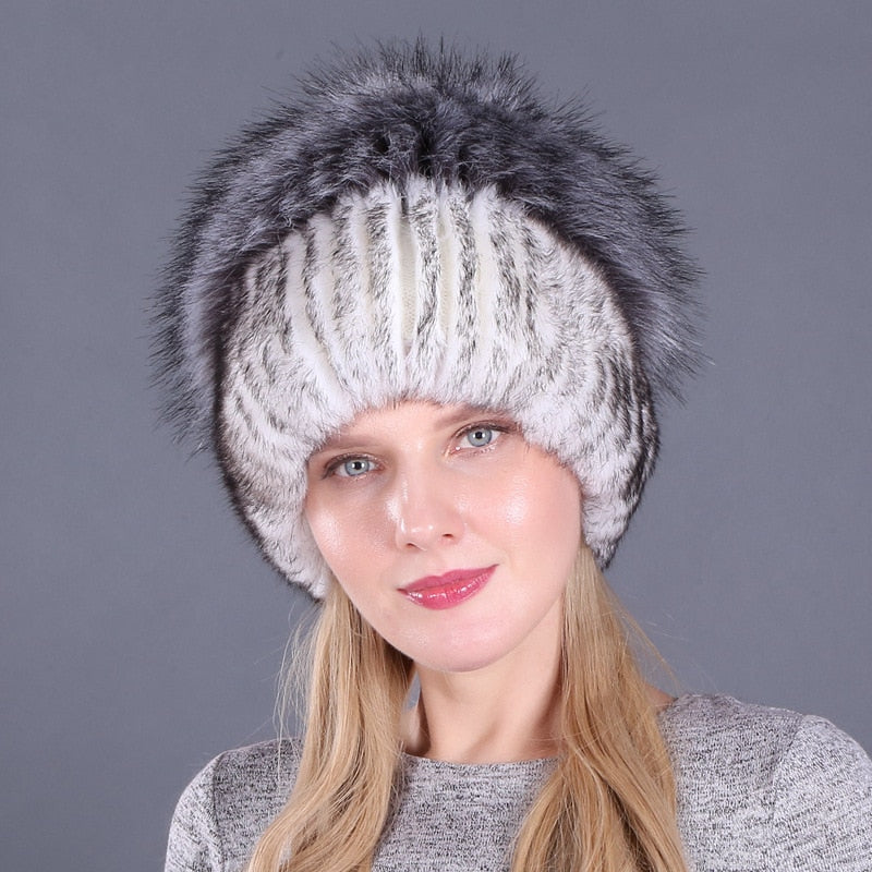 winter rabbit fur hat