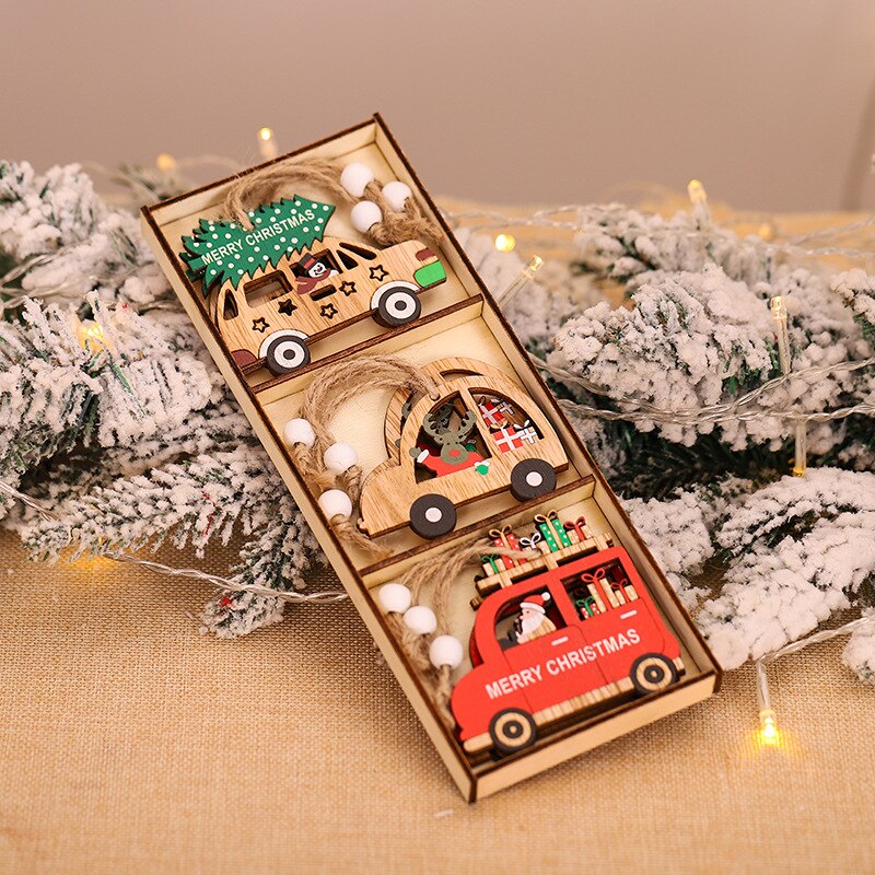Wooden Painted Colorful Car