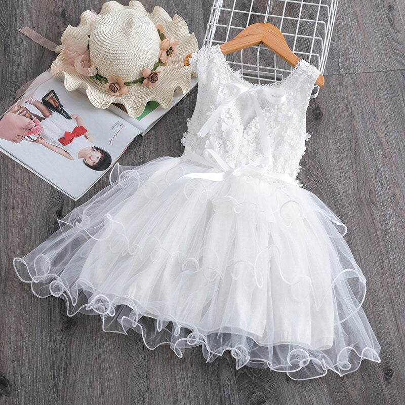 Red Lace Flower Dress