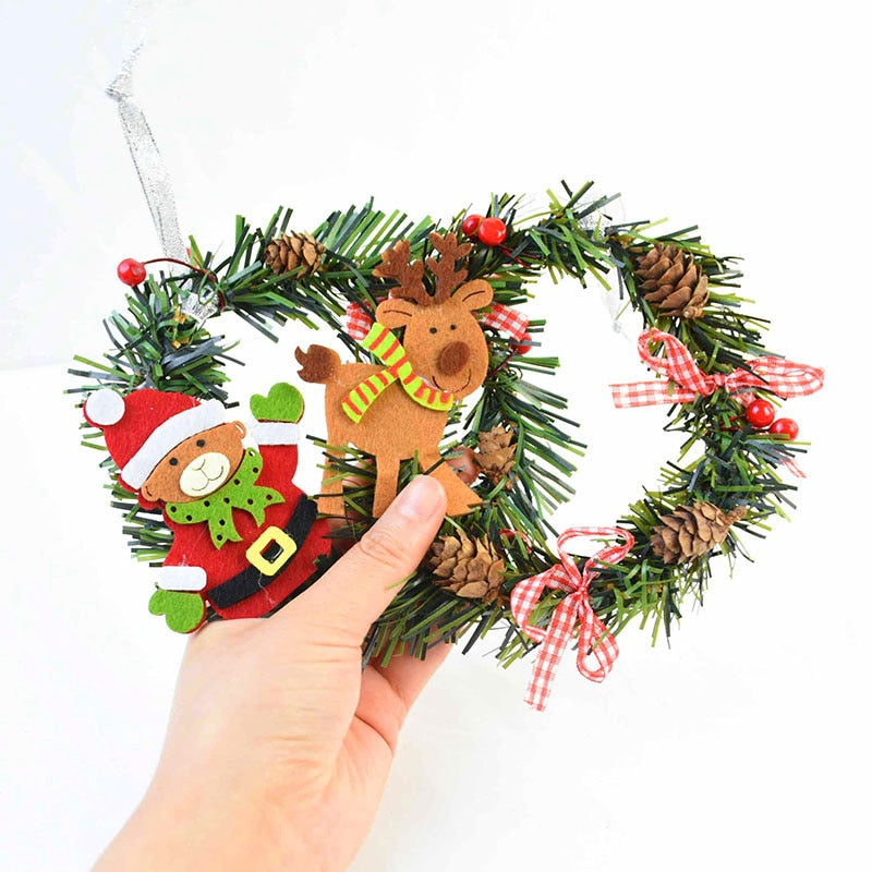 Wreath Decoration Santa Claus Deer Circle