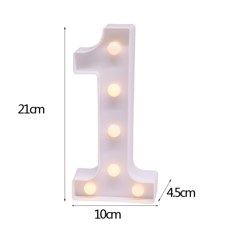 White Letter & Number LED Night Light