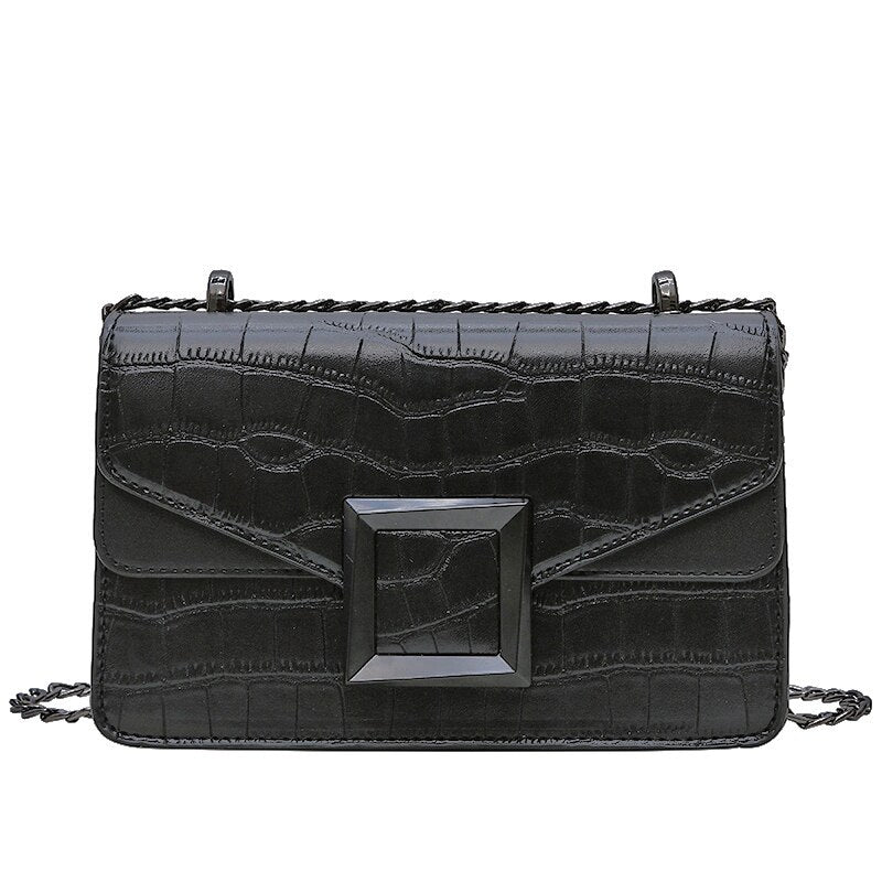Stone Pattern Leather Crossbody Bags
