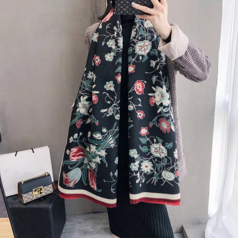 Women Luxury Cashmere Scarf Winter