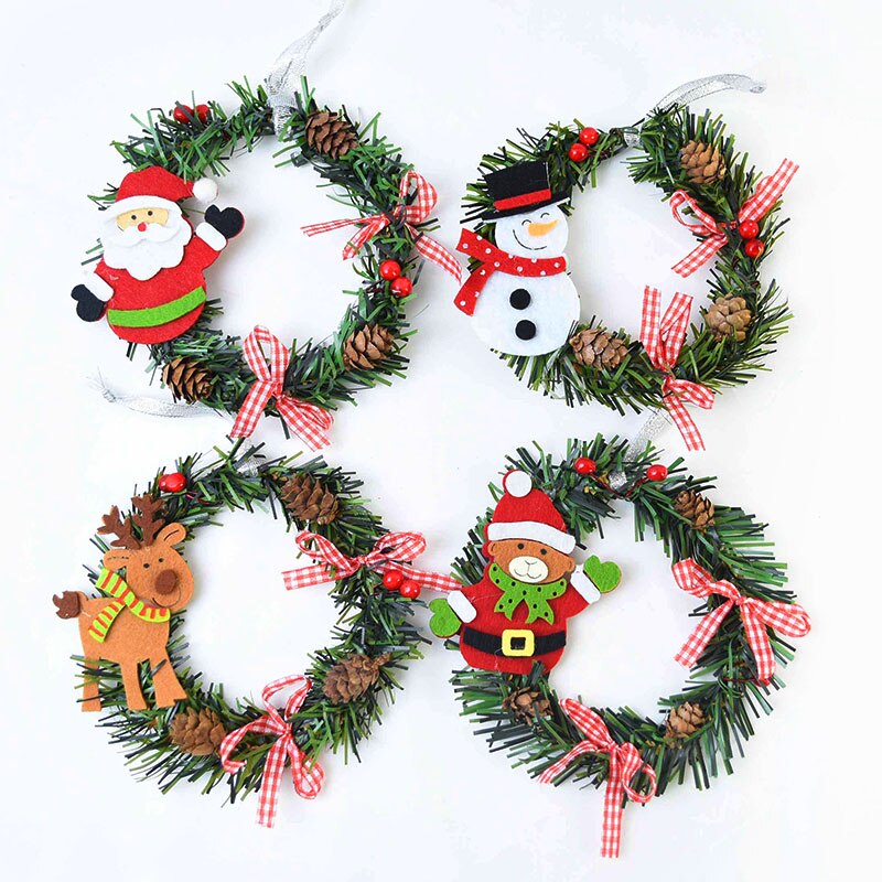 Wreath Decoration Santa Claus Deer Circle