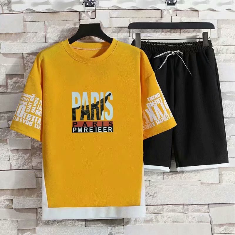 New Men's T-shirt Set Fashion Hip Hop Streetwear