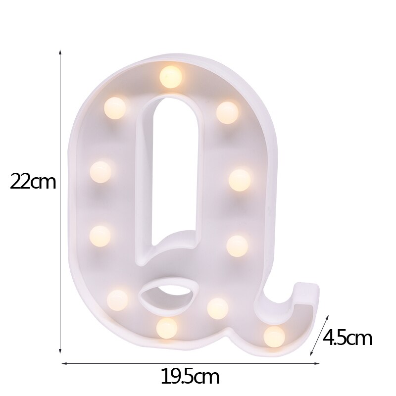 White Letter & Number LED Night Light