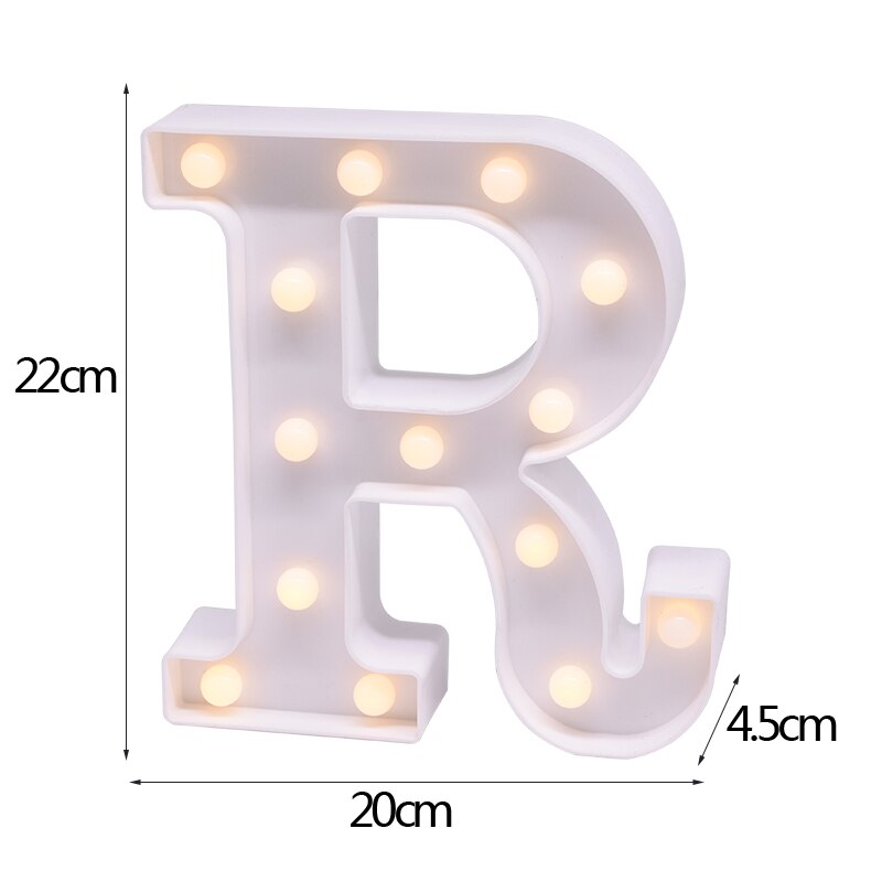 White Letter & Number LED Night Light
