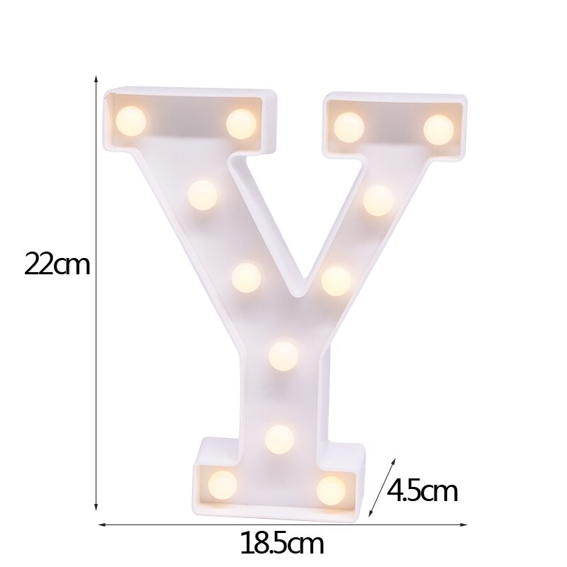 White Letter & Number LED Night Light