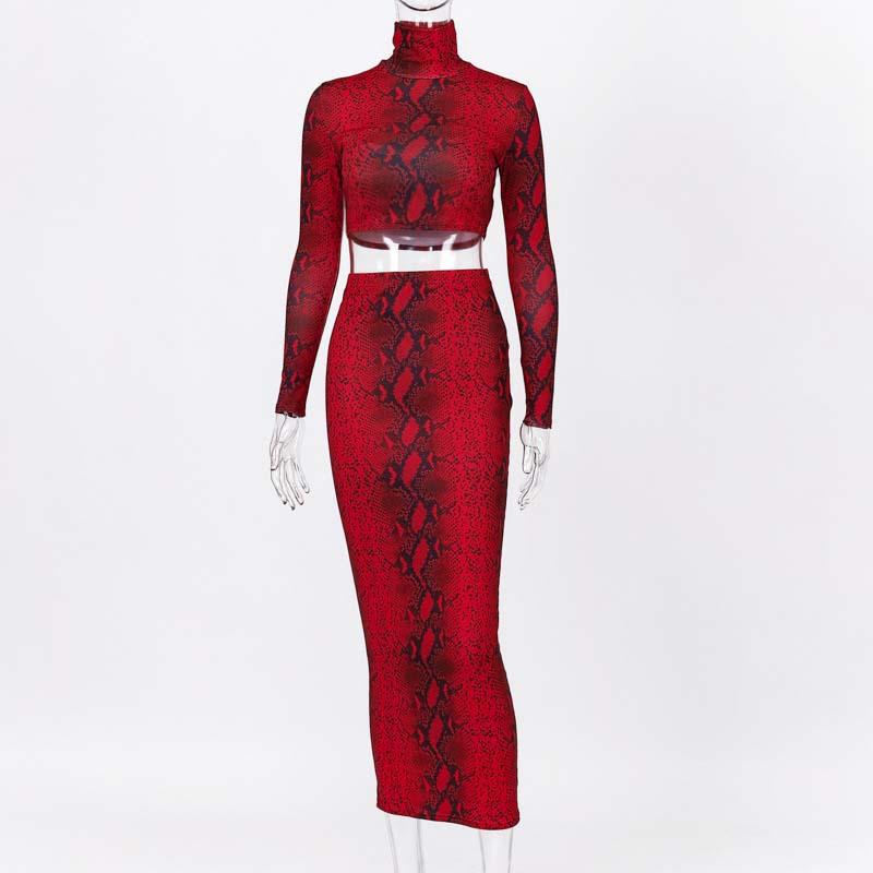 Snake Skirt Women Suits Set