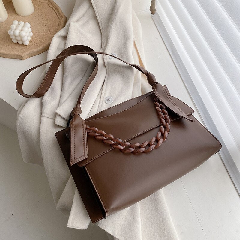 Women's Branded Winter Leather Crossbody Bag