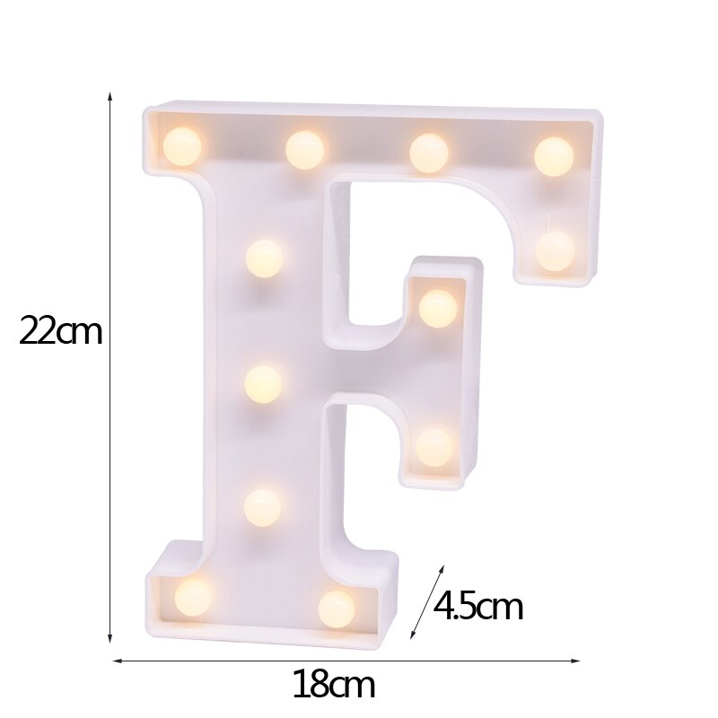 White Letter & Number LED Night Light