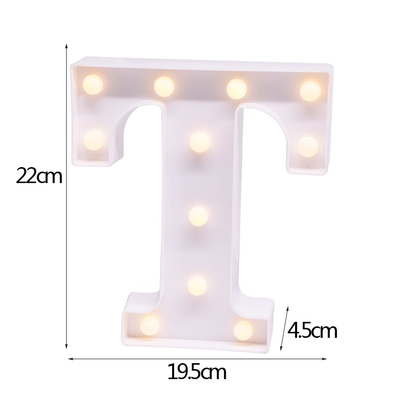 White Letter & Number LED Night Light
