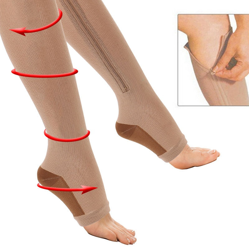 Women Burn Fat Zipper Socks