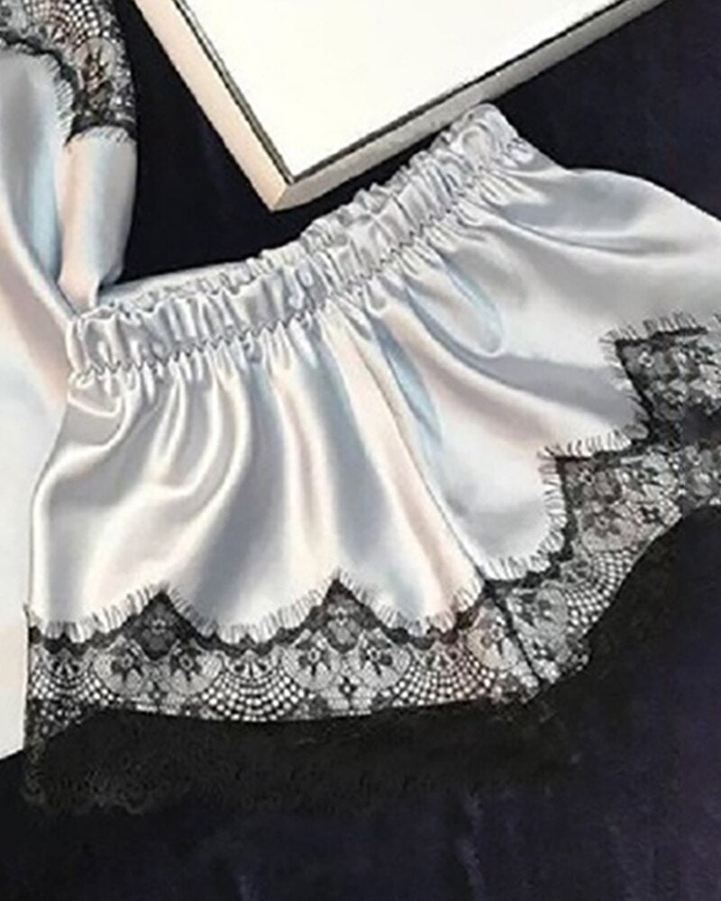 Women Elegant Patchwork Sleepwear