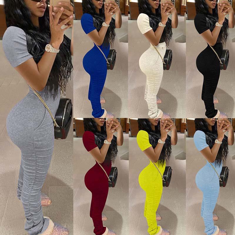 Summer Stacked Leggings Track Suit