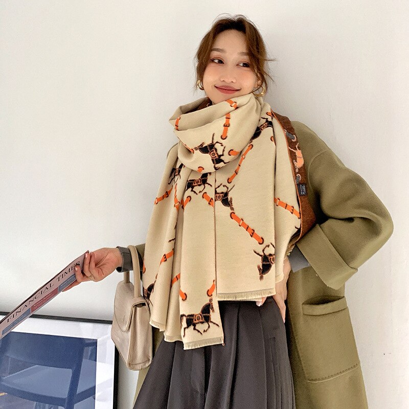 Women Luxury Cashmere Scarf Winter
