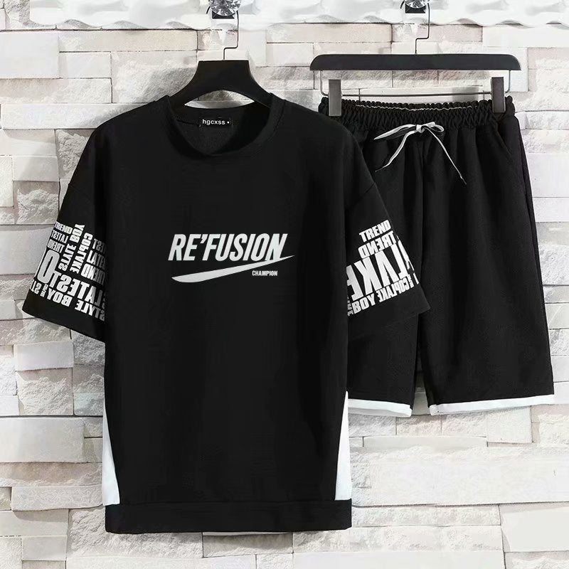 New Men's T-shirt Set Fashion Hip Hop Streetwear