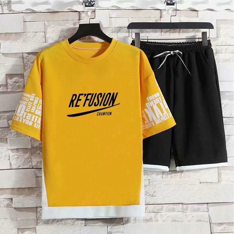 New Men's T-shirt Set Fashion Hip Hop Streetwear