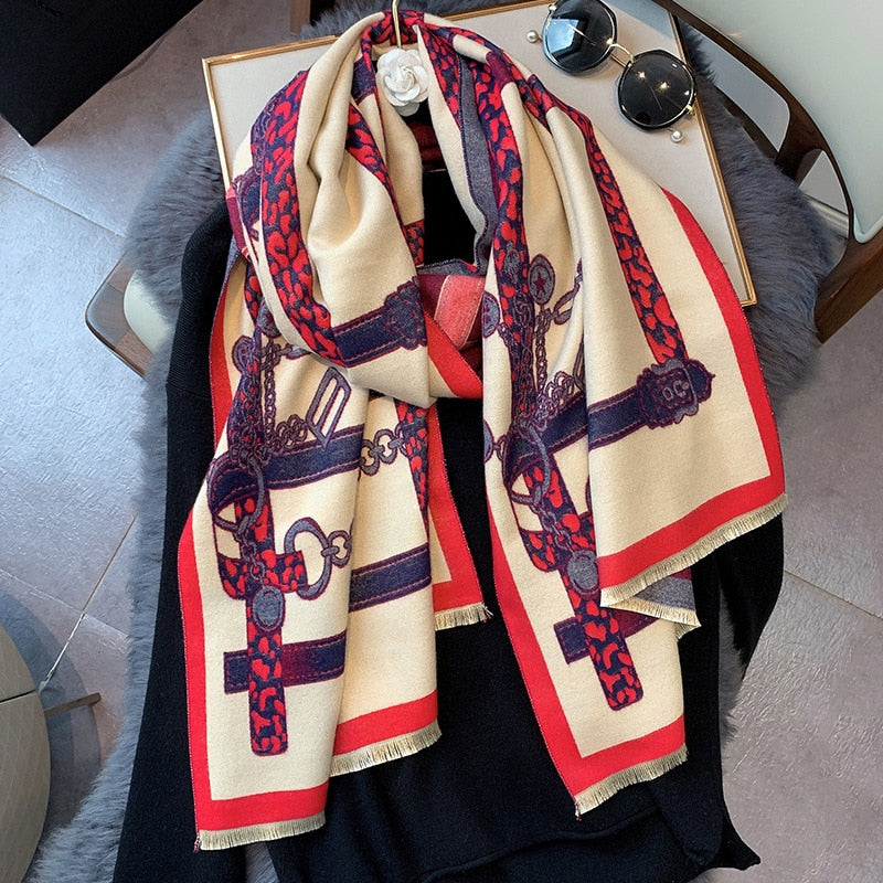 Women Luxury Cashmere Scarf Winter