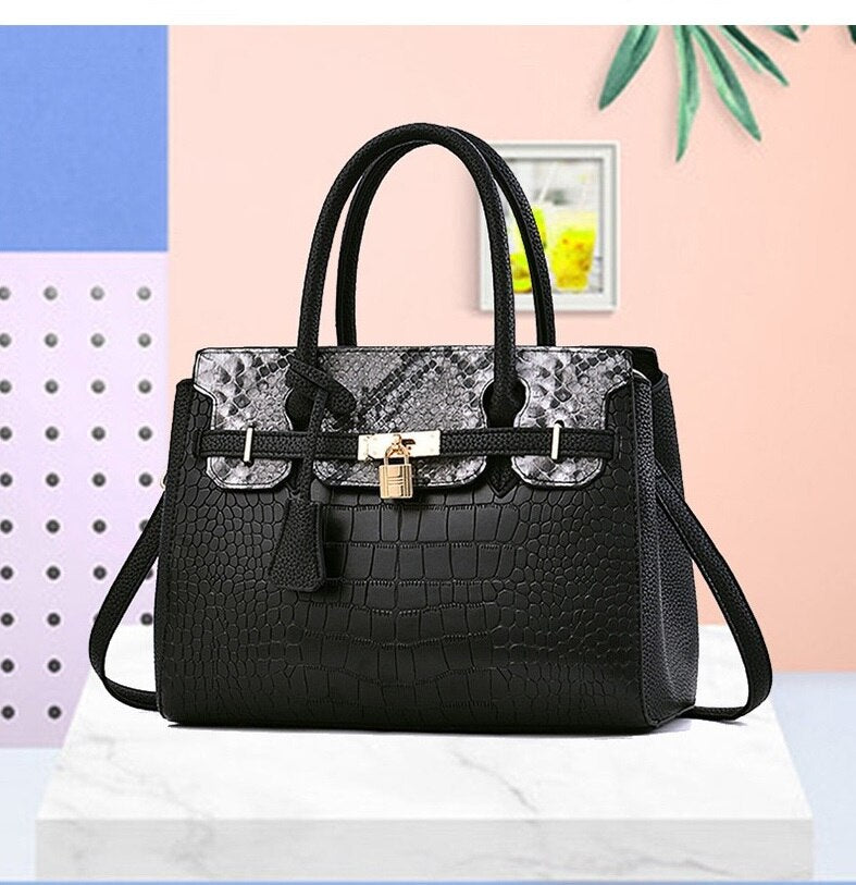 New Crocodile Leather Pattern Handbag