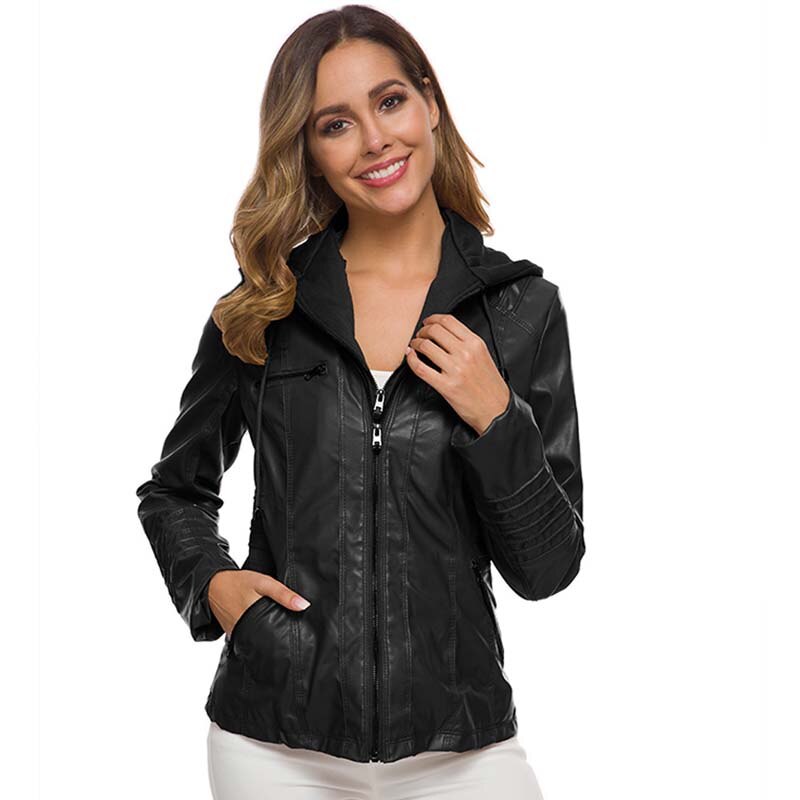 Women Winter Pu Leather Jacket