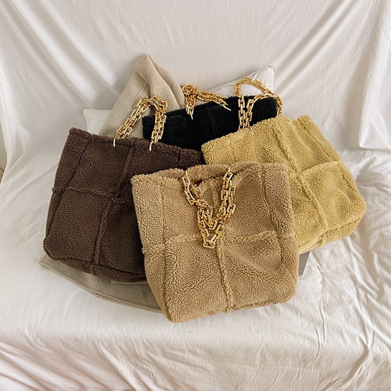 Plush Chain Handbag for Women