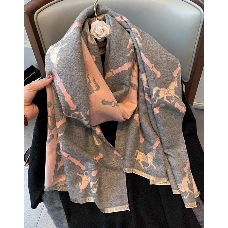 Women Luxury Cashmere Scarf Winter