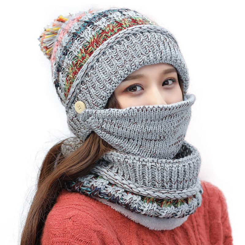 Warm Mask Hat And Scarf
