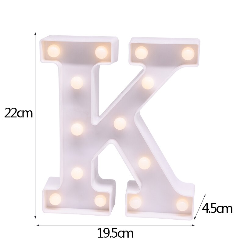White Letter & Number LED Night Light
