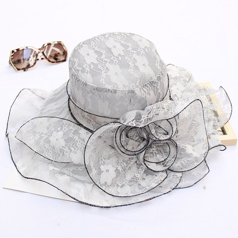 Summer Organza Brim Sun Caps