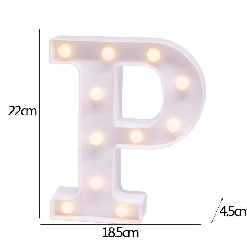 White Letter & Number LED Night Light