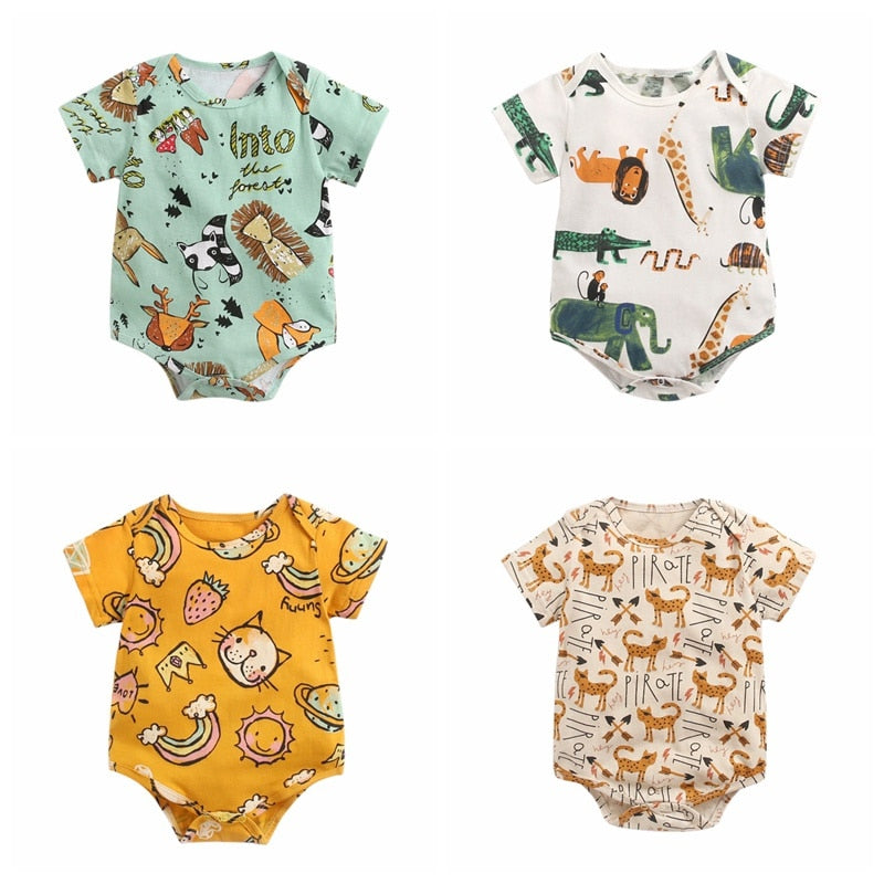 Newborn baby girls bodysuit short