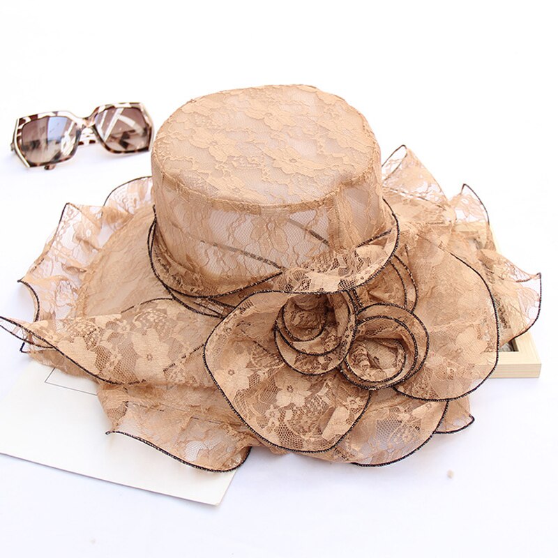 Summer Organza Brim Sun Caps
