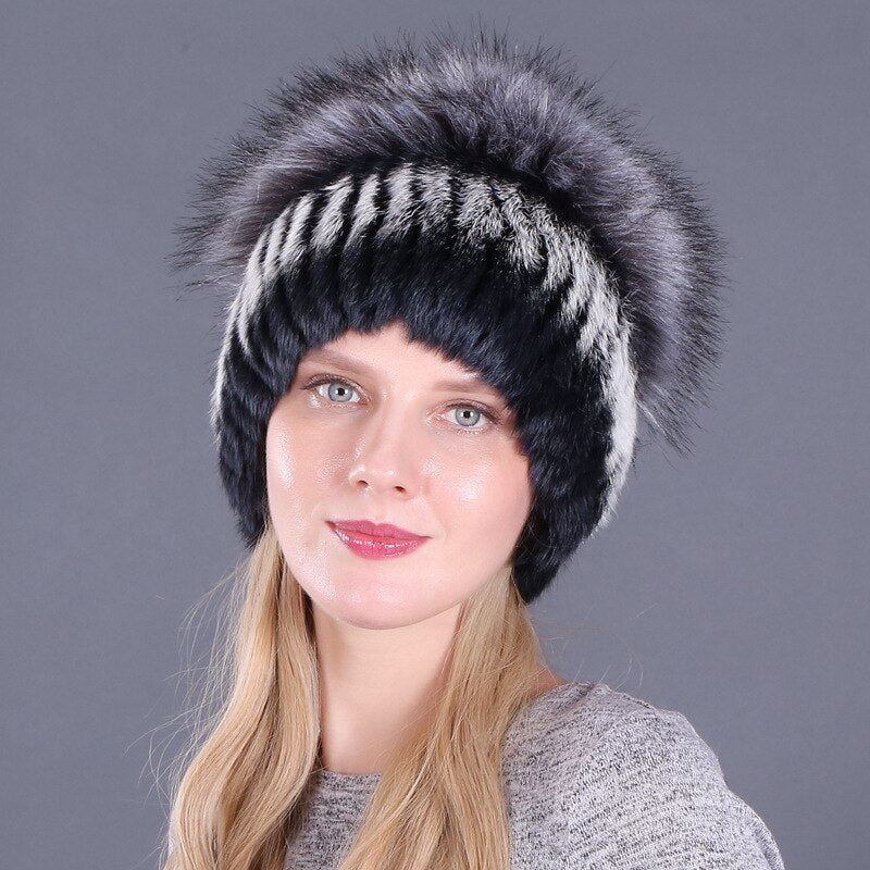 winter rabbit fur hat